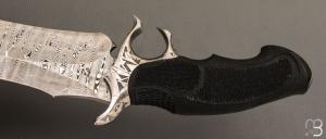  Couteau " Grand Fighter Sub hilt  " de Samuel Lurquin - Damas et G10 gravé par S. Raoux