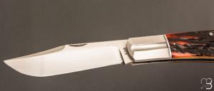    Couteau " Grand Lanny's clip " de Ken Steigerwalt - Amber Stag et RWL34