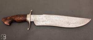 Couteau  "  Growie  " droit par Mickaël Moing - Damas et loupe de bois de fer
