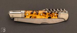 Couteau de collection modèle " Issoire " par Mathieu Herrero - Galalithe et XC100