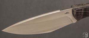   Couteau " Khukri " fixe par Petr Hofman - Frêne stabilisé et lame en D2