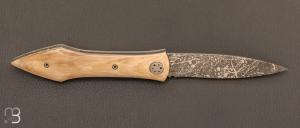 Couteau  "  L'Oegopsyde " fait main par Laraud Blade  - Ivoire de mammouth et 14C28