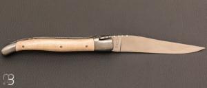 Couteau Laguiole en Aubrac Erable ondé naturel - Acier 12c27 mat