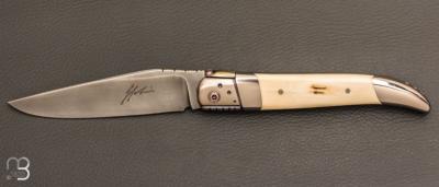  Couteau  "  Laguiole custom" de Jacques Jobin - Mammouth / Titane et damas