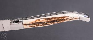     Couteau Laguiole en Aubrac - Ivoire de mammouth - doubles platines