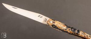 Couteau " Laguiole " custom de Jérôme Latreille - Loupe de peuplier teinté et stabilisé