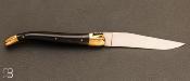 Couteau Laguiole pointe de corne 12 cm - Mitres laiton