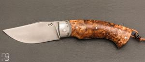  Couteau " Le 45 " Cran forcé par Mickaël Moing - Loupe d 'aulne et XC100