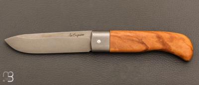   Couteau de poche Le Bugiste par Frédéric Maschio - Olivier et lame en acier inoxydable