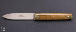 Couteau " Le Gone " mid-tech design d'Eric Depeyre - Os de chameau teint� et 12C27 