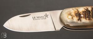   Couteau  " Le Manu " par La Bonne Trempe - Corne de bélier et 14c28