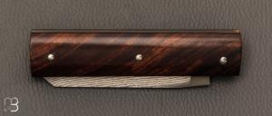    Couteau " Le Royaliste " custom  par Nicolas Couderc - Bois de fer d'Arizona et VG10 Suminagashi
