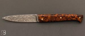   Couteau  " Le Lombard " par Adrien Giovaninetti - bois de fer d'Arizona et damasteel