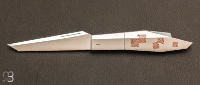 Couteau "Leviatemps" custom à pompe par Alexis LeCocq