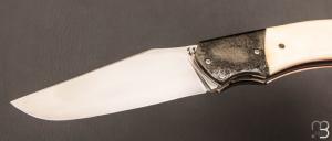  Couteau  "  Liner lock " par Joël Grandjean - Phacochère et lame en rwl-34