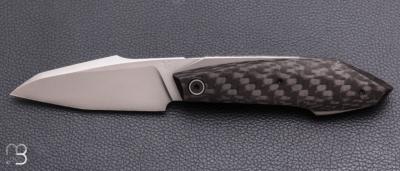    Couteau " Liner lock " custom par Samuel Jugieau - Fibre de carbone et lame en 14c28