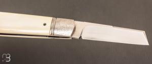 Couteau " Lock Back " custom de Vincenzo Balistreri - Ivoire de mammouth et lame en RWL34