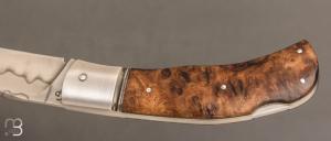 Couteau " Lock-Back " par Grégory Picard - loupe de chêne et C105