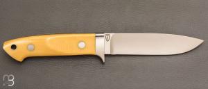    Couteau " Loveless 5'' Drop Point " par Shaun Bruwer - Micarta Westinghouse et N690