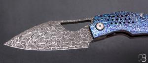   Couteau " Machine " custom par Tashi Bharucha - Timascus et lame en damas