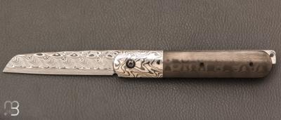   Couteau  "  Métropolitan " par MTBlades Ben Thuillier - Fibre de carbone et lame damas