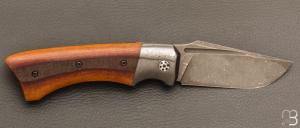     Couteau " Midnight liner " custom par Olivier Ouertal - Micarta Vintage et lame en Elmax