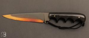 Couteau " Military Stiletto " micarta custom par Fred Perrin