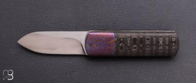   Couteau " Minimun " custom par Alain André - Fibre de carbone et timascus