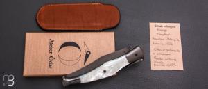 Couteau "Navaja" à palanquille de Pierre Thomas - Atelier Odae - Nacre blanche et N690