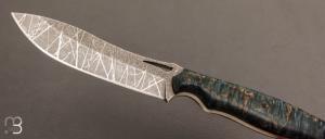 Couteau  "  Ness Wolf " par Opus Knives - N690 et bouleau stabilisé