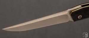   Couteau " No Name " custom par Cyril Doche - Fibre de carbone et lame en RWL34