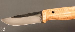  Couteau  " L'Oliferne  " droit en frêne ondé et 80CrV2 de Frédéric Maschio