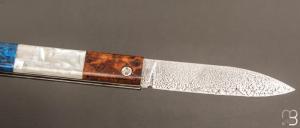  Couteau  "  L'Olonnois " de L'atelier du capitaine - Bois de fer, Abalone et bouleau madré