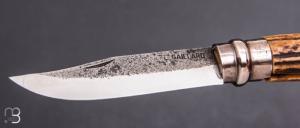Couteau "Opinel N°08" custom bois de cerf sambar par Laurent Gaillard