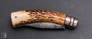 Couteau "Opinel N°08" custom bois de cerf sambar par Laurent Gaillard