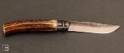Couteau " Opinel " custom bois de cerf par Laurent Gaillard