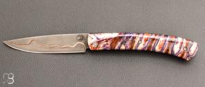   Couteau " Pastellier " par Thomas Fronteau - Molaire de mammouth et lame en DarkMaï