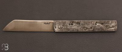 Couteau de poche " Pied " style Higonokami Cran Plat par Frédéric Maschio