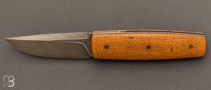  Couteau  "  Puukko  " pliant Micarta jute des Forges d'Haraldr