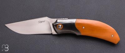   Couteau " Rocket " custom de Stéphane Sagric - Micarta et Zirconium