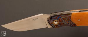  Couteau " Rocket " custom de Stéphane Sagric - Micarta Westinghouse et ZircuTi