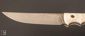  Couteau  " Ryu FX-634DES " par Fox Knives - Balbach DSC Damascus et Elforyn Super Tusk