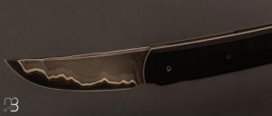   Couteau  "  Sanjo " custom par Guy Pogetti - Ebène et C130 sandwich