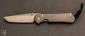 Couteau Sebenza 31 Large Sprint Run Tanto S35VN Glass Blast Titanium de Chris Reeve - L31-1687