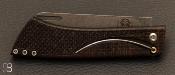 Couteau de poche custom " Sépia Classique" en micarta chiffon par Torpen Knives - Jérôme Hovaere