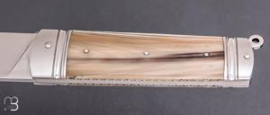 Couteau de poche " Sgian Dubh " par Ewen Maillard - Corne blonde et RWL34