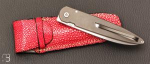   Couteau  "  Slim "  custom par Philippe Jourget - Titane et RWL34
