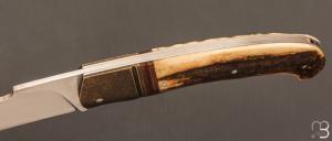  Couteau " Scagel Slipjoint " custom par Karim Valentin - Les couteaux D'Hure - Bois de cerf et N690Co