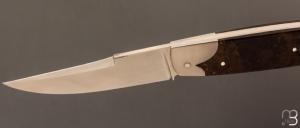   Couteau " Slipjoint à l'américaine " pliant fait main par Bastien Toubhans - Atelier Beau Merle - Micarta chiffon et RWL34