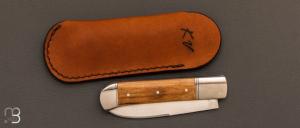  Couteau " Slipjoint " custom par Karim Valentin - Les couteaux D'Hure - Ivoire de mammouth et lame en N690Co